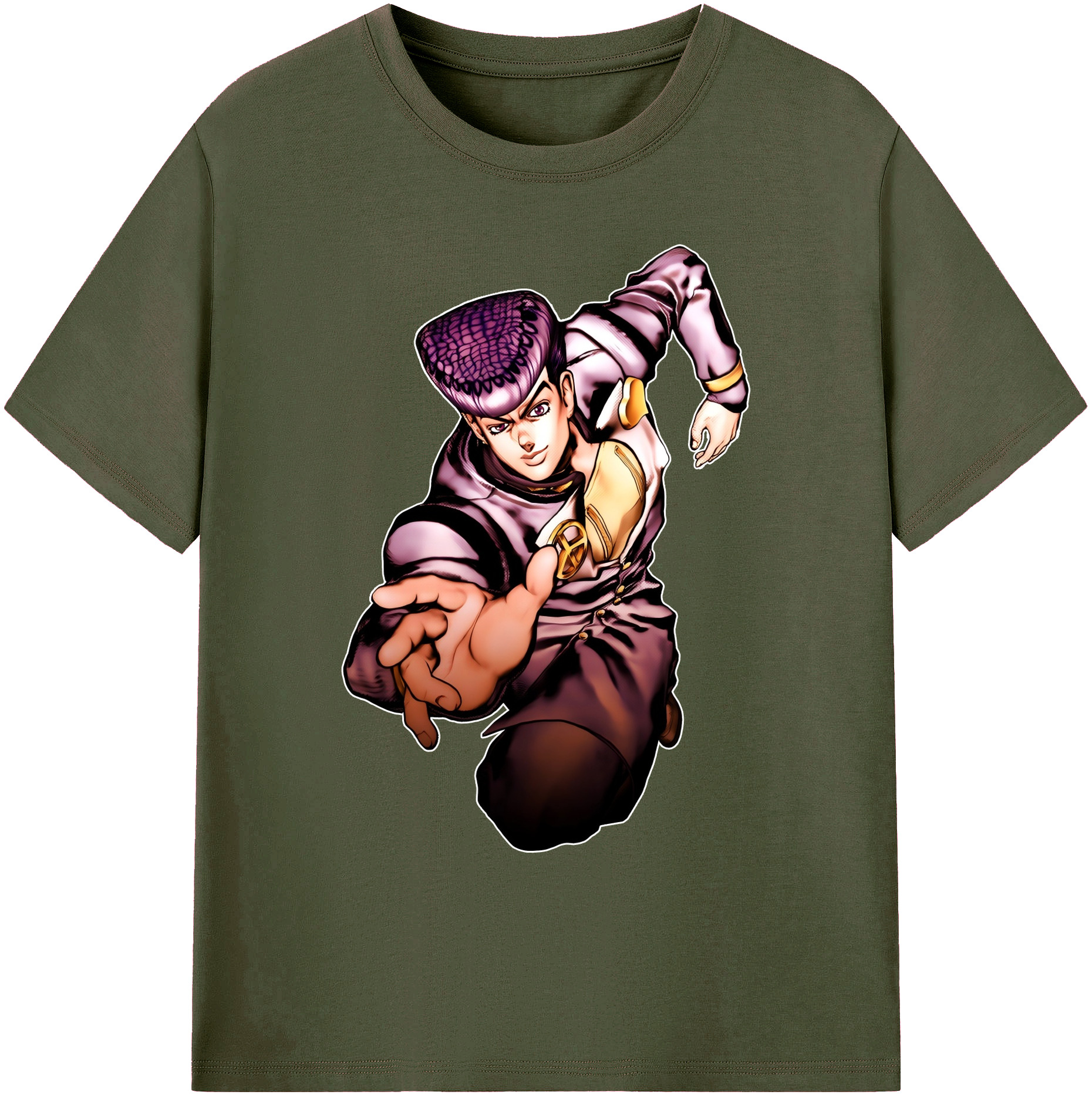 （画像用） ジョジョの奇妙な冒険 ひがしかた じょうすけ JoJo's Bizarre Adventure Higashikata Josuke 綿100％ メンズ半袖Tシャツ｜肌触りやわらか＆通気性